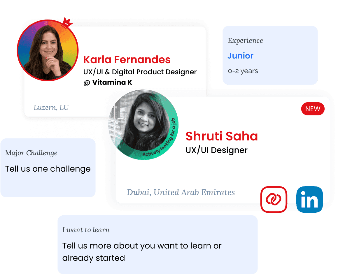 UX/UI Hub networking and member connections